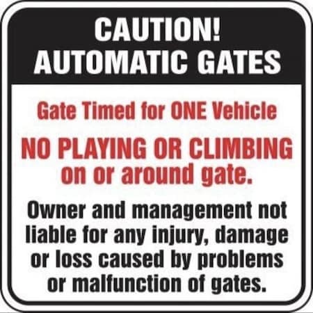 Accuform CAUTION AUTOMATIC GATES SAFETY FRS561RA FRS561RA